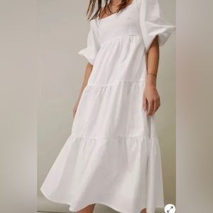 Faithfull the Brand Kiona Dress White Size 8 Lg.